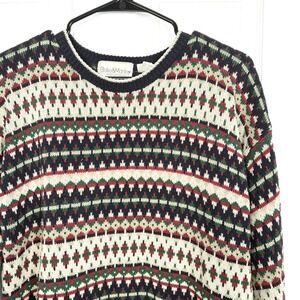 VTG 90s Blake & Manley Geometric Fair Isle Winter Crewneck Grandpa Sweater XL